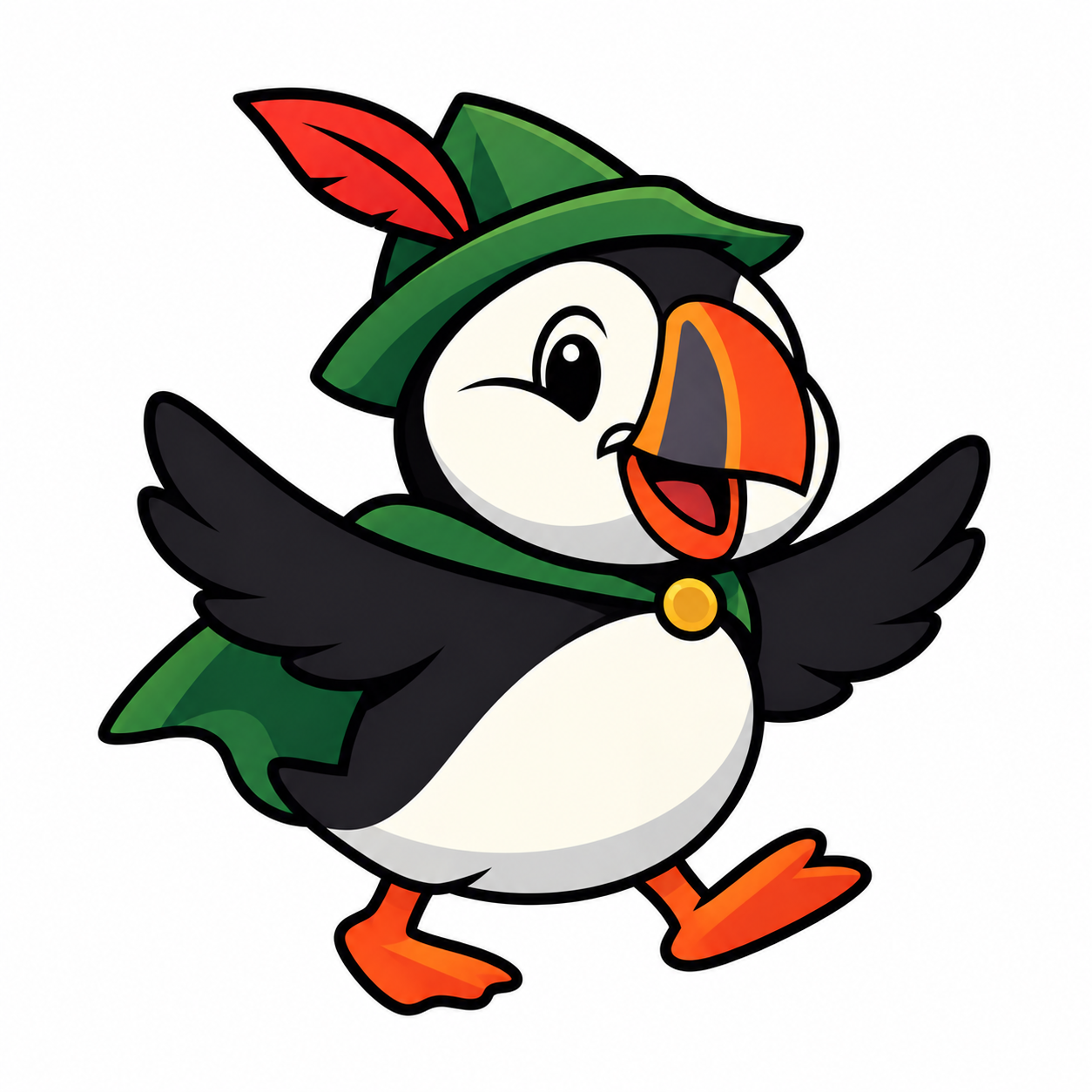 PuffinHood archer puffin mascot